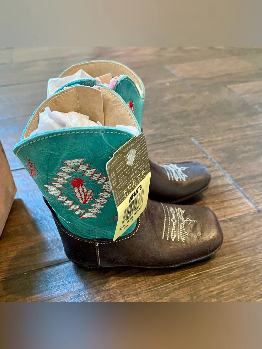 Roper Infant Cowbabies Cactus Cowboy Boots Size 2
